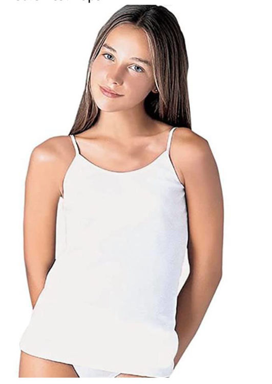 Picture of 31006 Girls Spaghetti Straps Vests IN 100%  COTTON